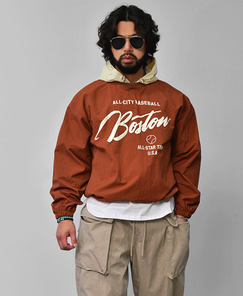 Boston Nylon Pullover Hood-Hoodie 599