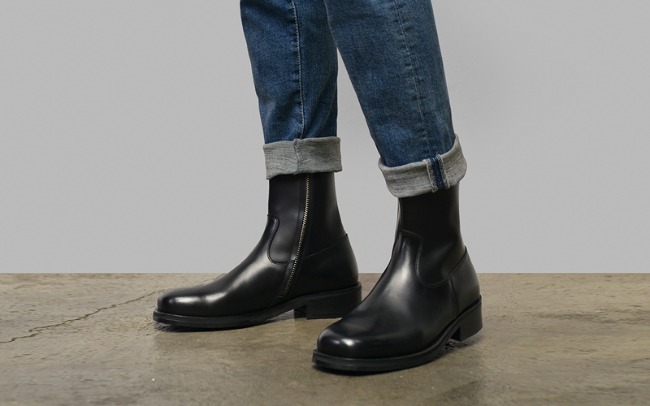 diagonal zip ankle boots 945