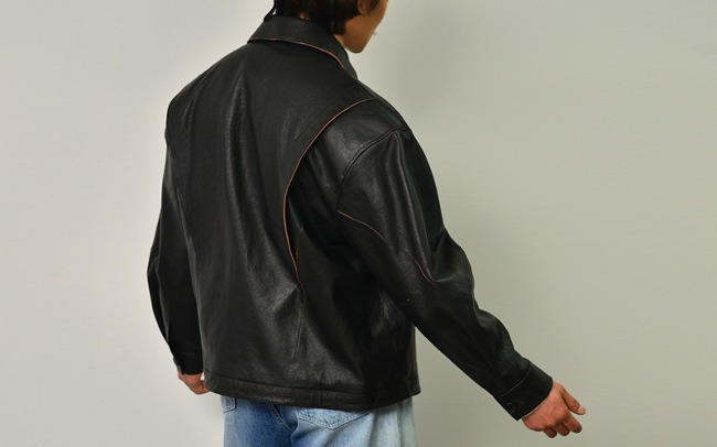 Big Collar Loose Fit Lambskin Jacket-Leather 261