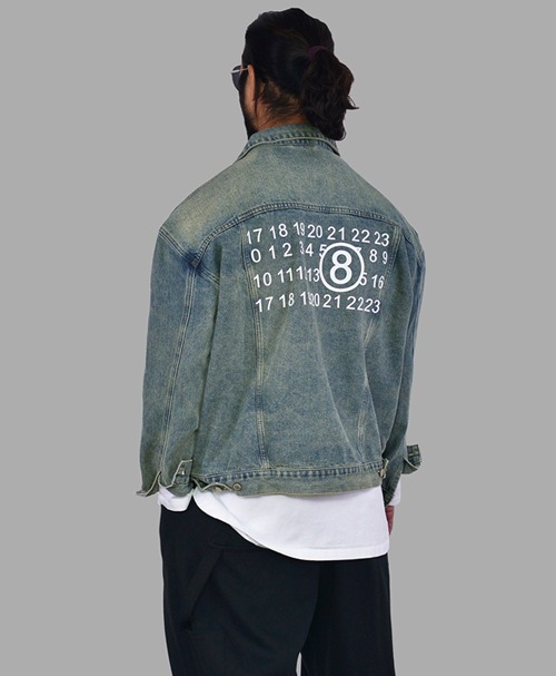 Numbering Vintage Loose Fit Denim-Jacket 792