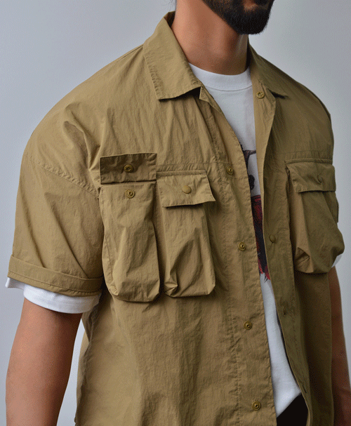 Magazine Military Cargo Button-down-Shirt 769